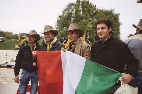  Da sinistra, Luca Grinzato, Francesco Tesio, Federico Rossi e Matteo Camisa, secondo classificato nella gara con la terna. 